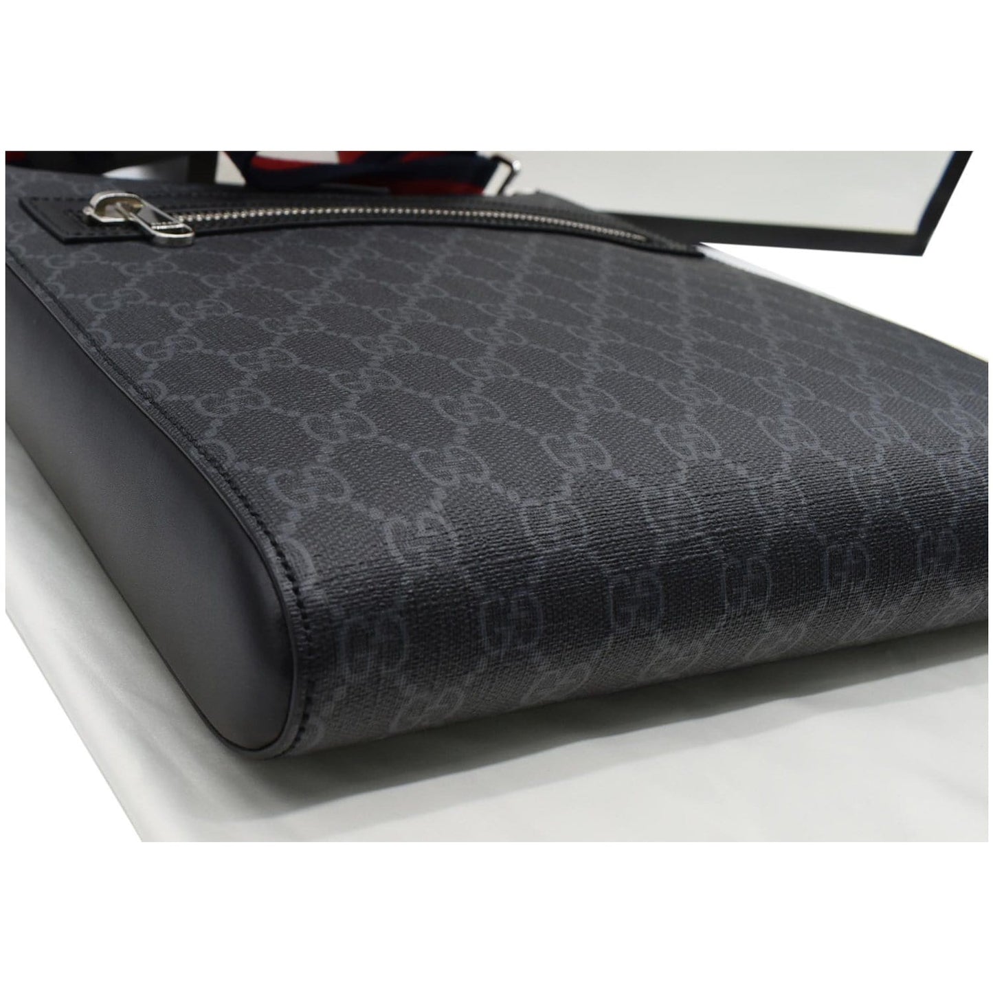 GUCCI GG Supreme Square Messenger Bag Black 474137