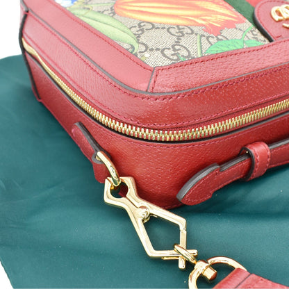 GUCCI Ophidia Flora Web Small Top Handle Shoulder Bag Red 550622
