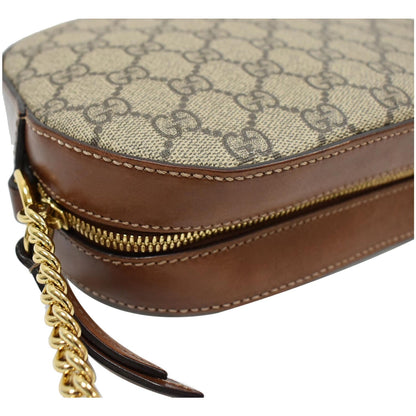 GUCCI GG Supreme Mini Chain Crossbody Bag Beige 409535