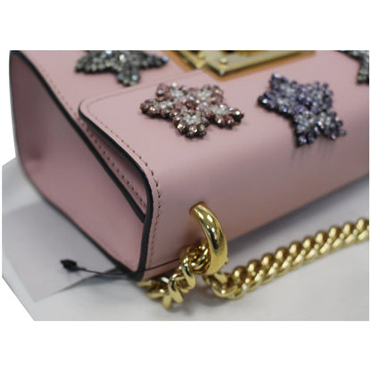 GUCCI Padlock Star Small Embroidered Shoulder Bag Pink 432182 - 25% OFF