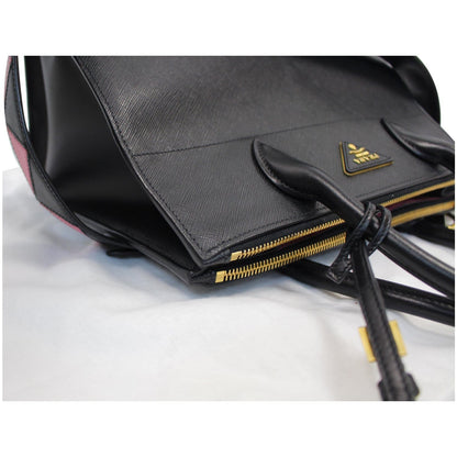 PRADA Paradigme Saffiano Leather Tote Shoulder Bag Black