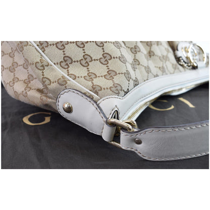 GUCCI Medium Sukey GG Canvas Hobo Bag Beige 232955