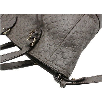 GUCCI Small Bree GG Guccissima Leather Tote Crossbody Bag Grey 449241