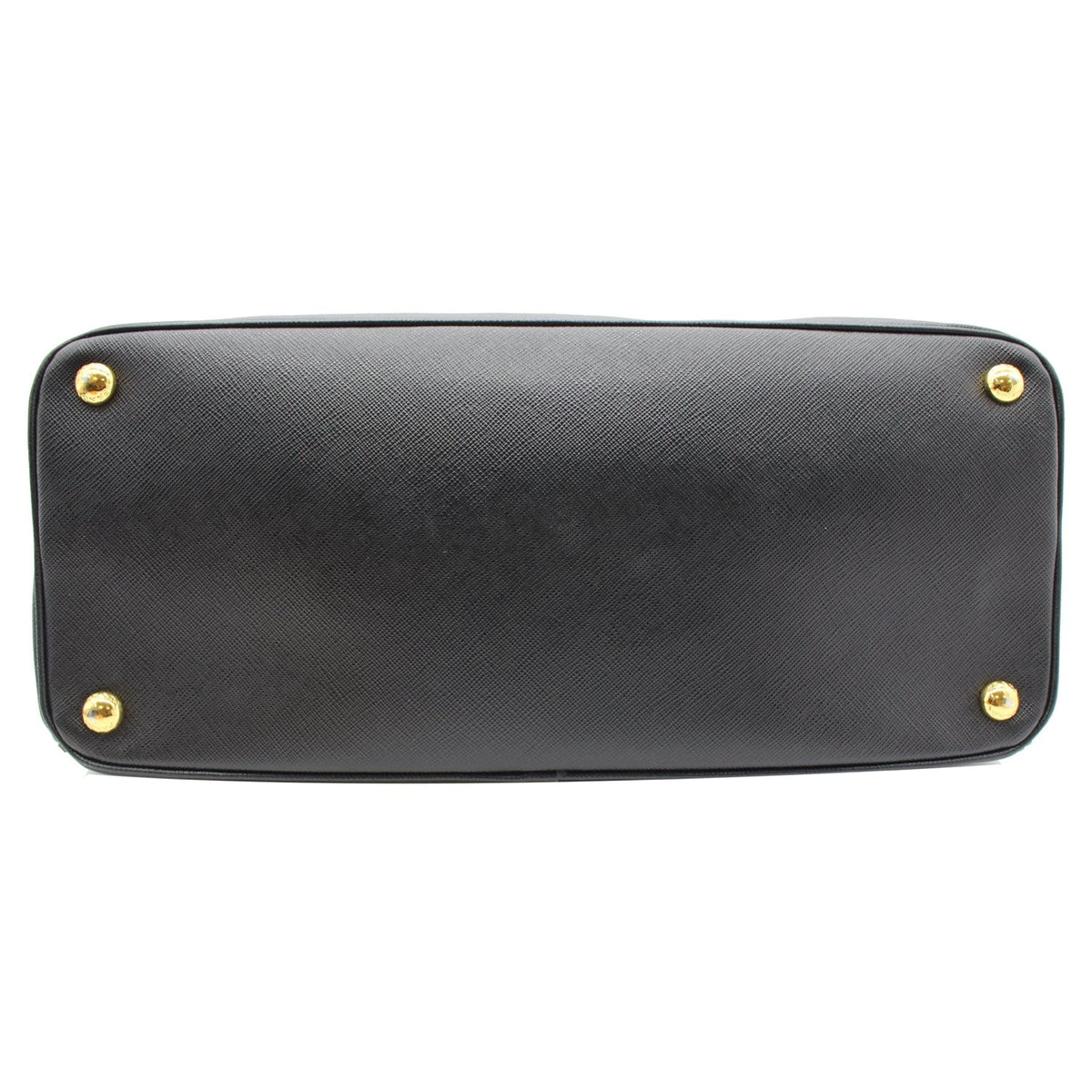 PRADA Saffiano Lux Double-Zip Leather Tote Shoulder Bag Black