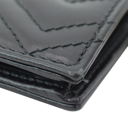 GUCCI Marmont GG Leather Card Case Wallet Black 546579