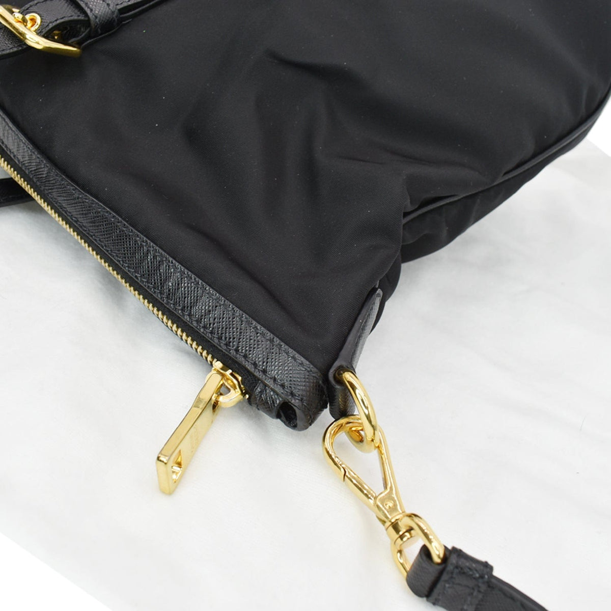 PRADA Tessuto Saffiano Nylon Tote Shoulder Bag Black - Hot Deals
