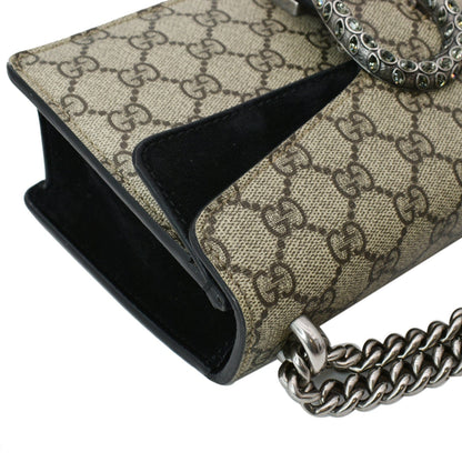 GUCCI Dionysus Small GG Supreme Shoulder Bag Beige 499623