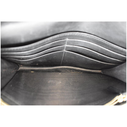 GUCCI Bow Guccissima Leather Chain Wallet Black 431408