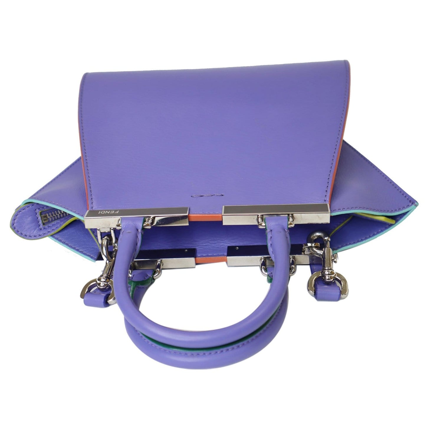 FENDI 3 Jours Mini Calfskin Leather Crossbody Bag Iris