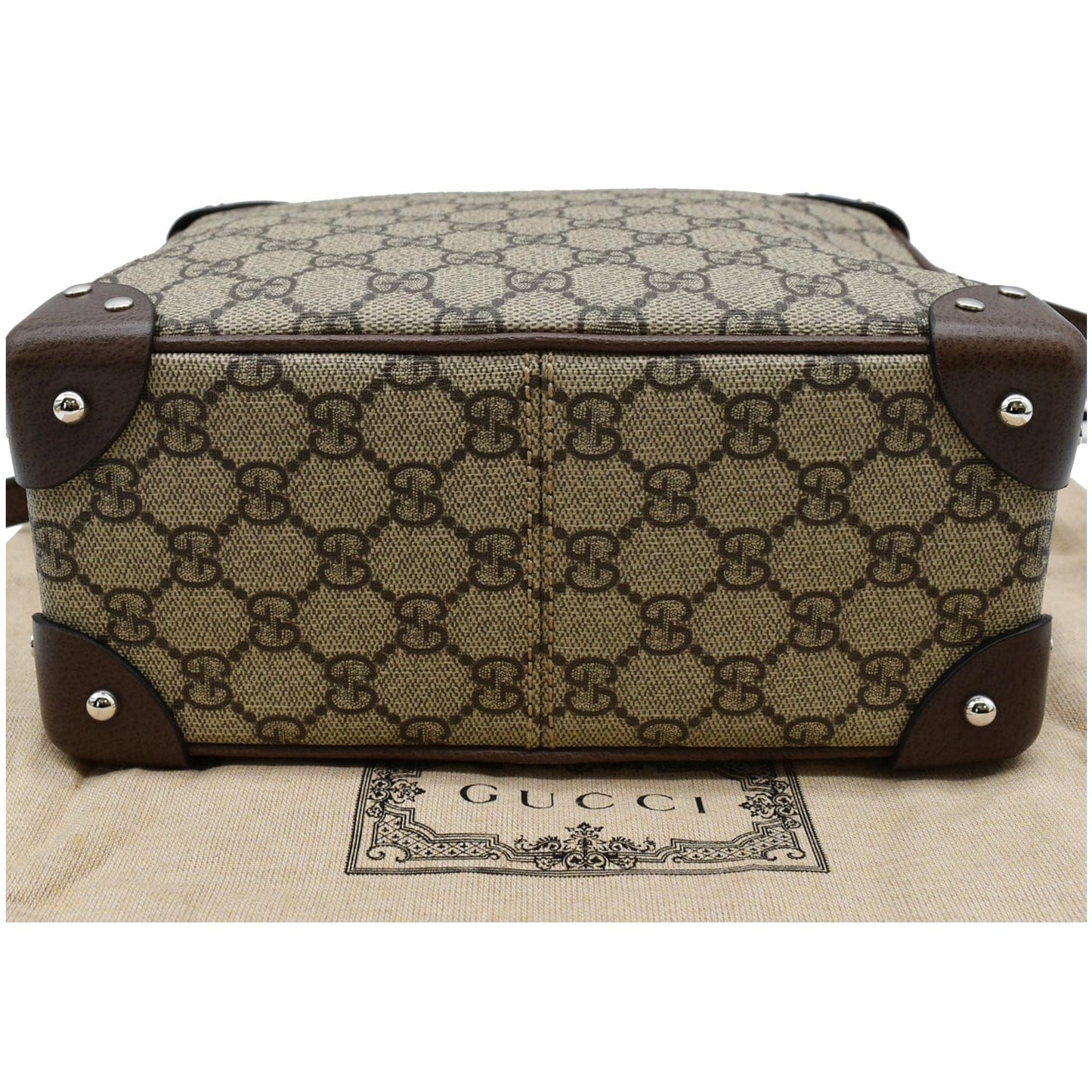GUCCI GG Supreme Monogram Canvas Shoulder Bag Beige 626363