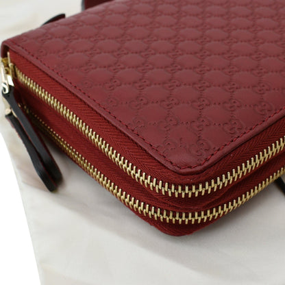 GUCCI Microguccissima GG Leather Double Zip Large Wallet Red 544250