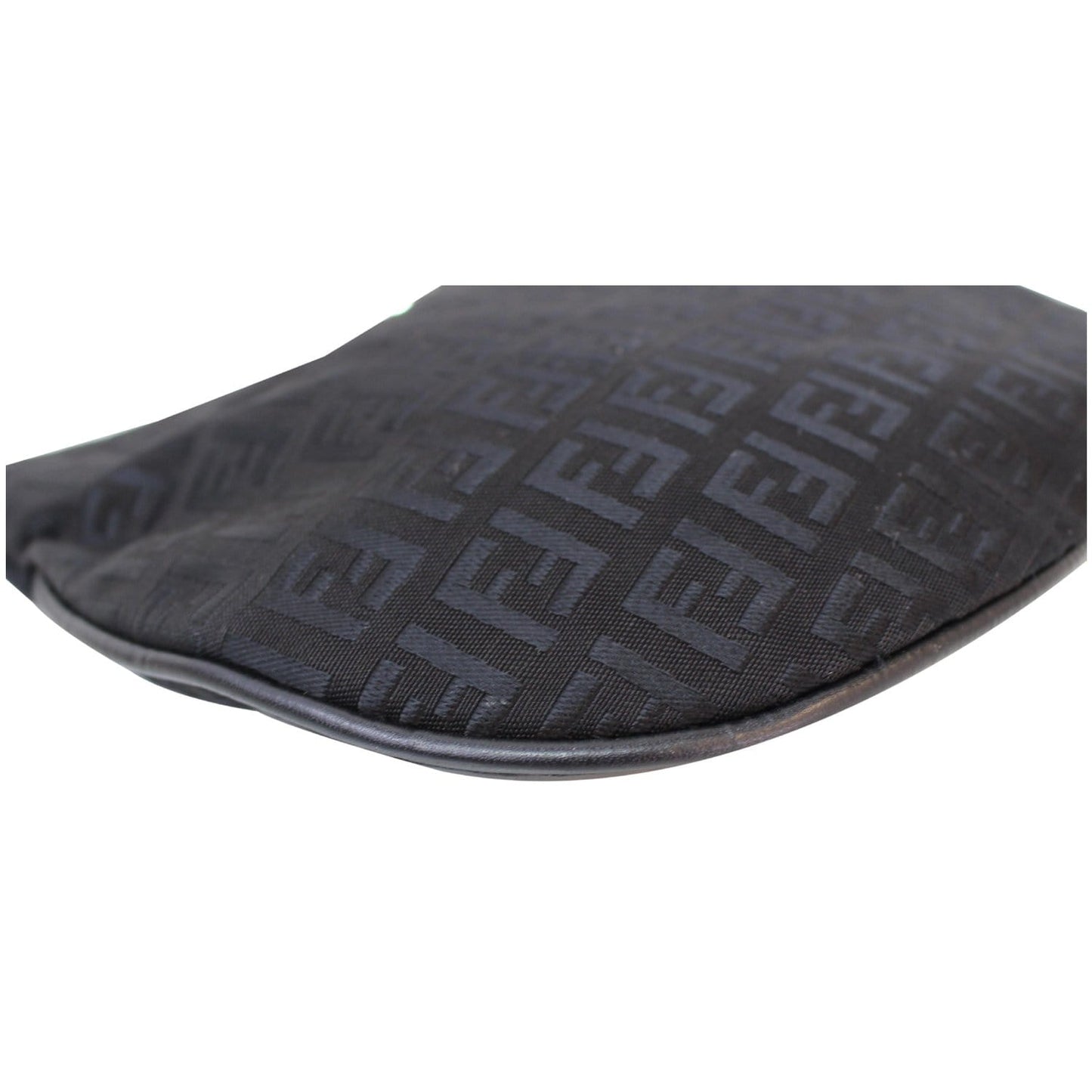 FENDI FF Zucchino Small Oyster Shoulder Bag Black