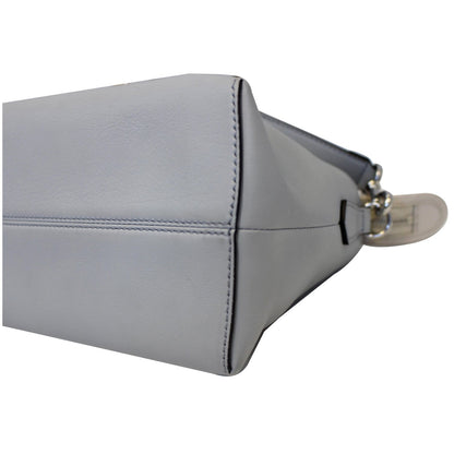 FENDI Small By The Way Leather Shoulder Bag Gray/Light Blue
