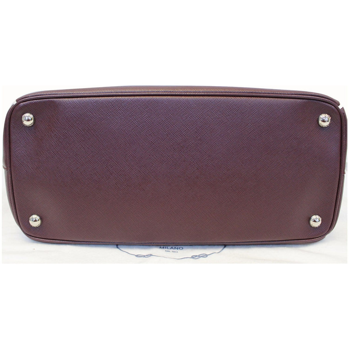 PRADA Lux Large Saffiano Leather Tote Shoulder Bag Burgundy