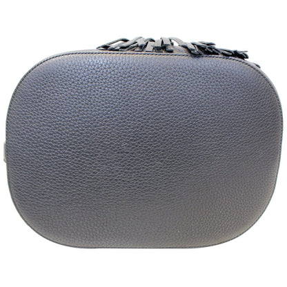 GUCCI Miss Bamboo Medium Leather Bucket Shoulder Handbag Black 387613