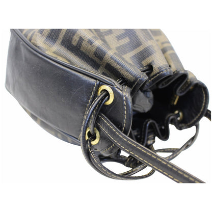 FENDI Drawstring Bucket Crossbody Bag Brown