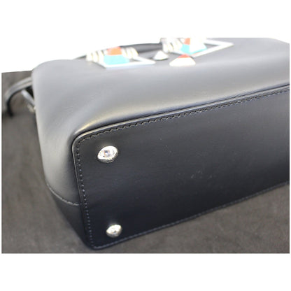 FENDI DotCom Faces Click Top Handle Embellished Leather Shoulder Handbag - Last Call