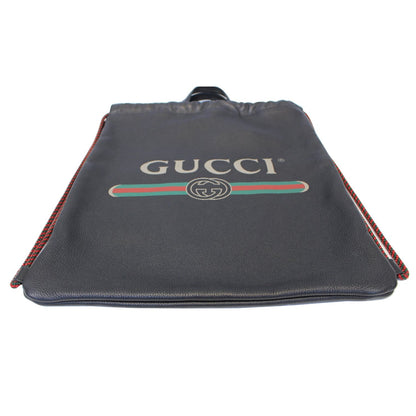 GUCCI Print Leather Drawstring Backpack Bag 494053