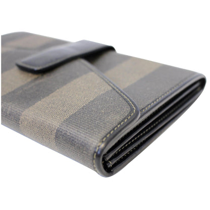 FENDI Vintage Pequin Stripe Wallet Brown