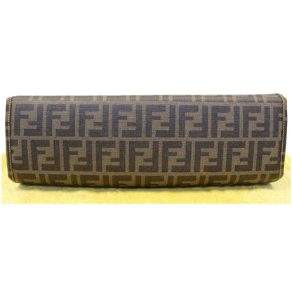 FENDI Tobacco Zucca Print Mesh Fabric Tote Bag Brown