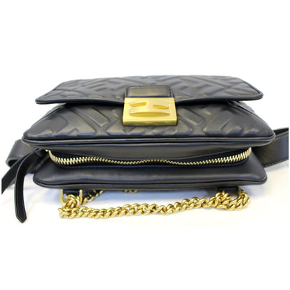 FENDI Upside Down Leather Belt Bag Black