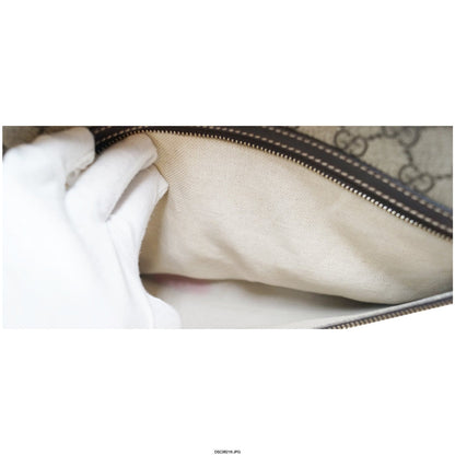 GUCCI Men's Beige/Ebony GG  Plus Coated Canvas Messenger Crossbody Bag 211107