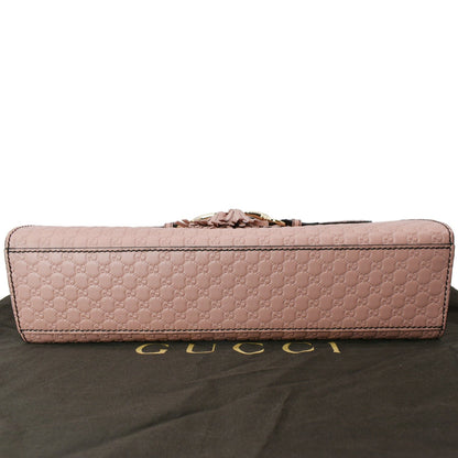 GUCCI Emily Medium GG Guccissima Leather Chain Shoulder Bag Light Pink 449635