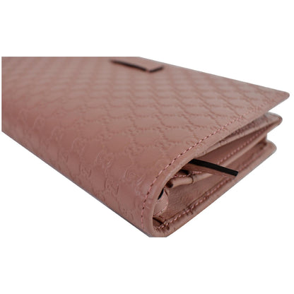 GUCCI Micro GG Guccissima Leather Crossbody Wallet Pink 466507