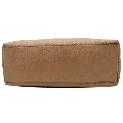 GUCCI Soho Pebbled Leather Chain Shoulder Bag 308982 Beige