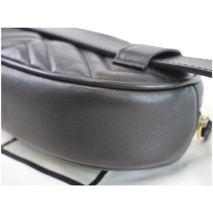 GUCCI GG Marmont Matelasse Leather Belt Bag Black 476434