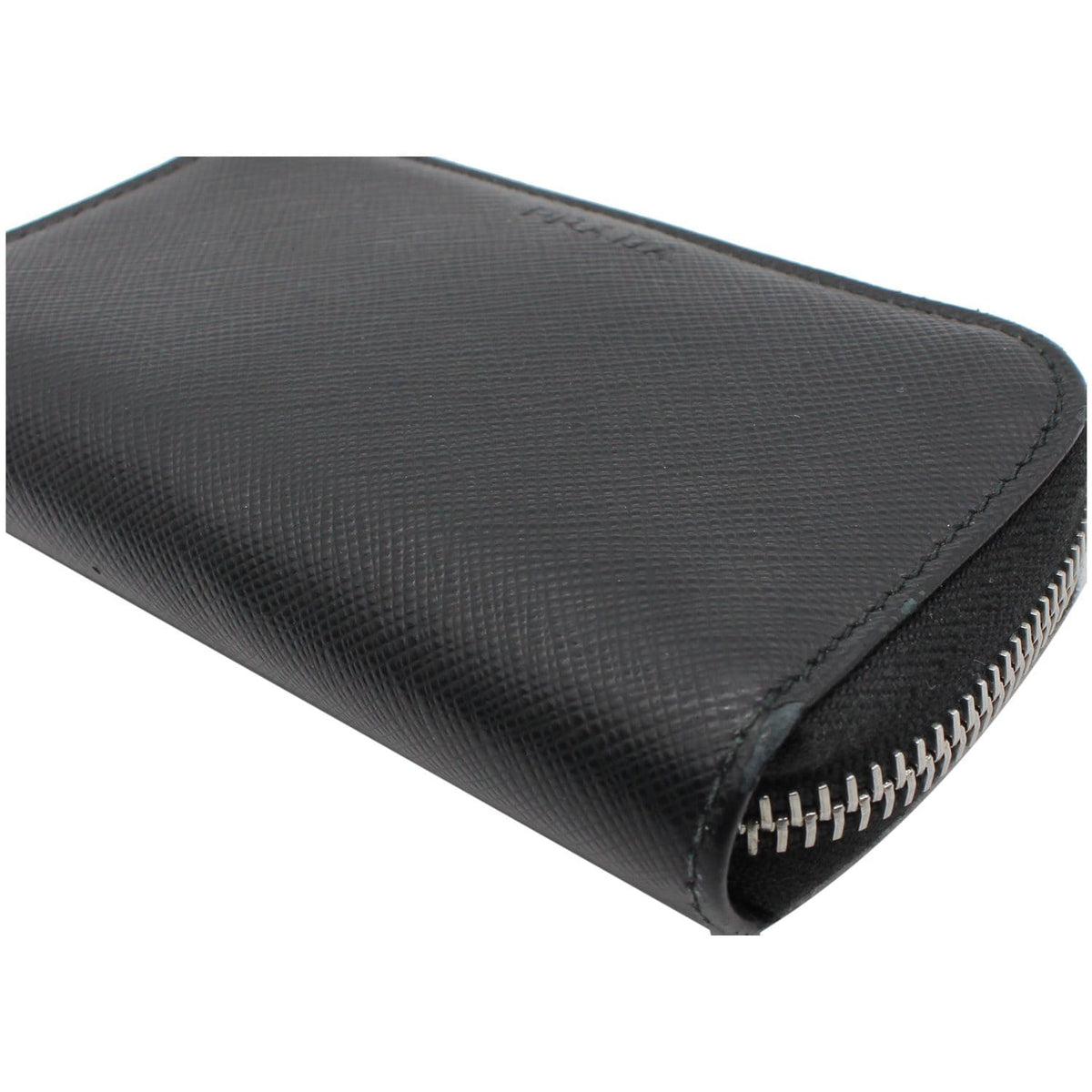PRADA Saffiano Leather Key Case Holder Black - Final Sale