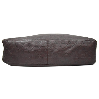 GUCCI Horsebit Large Guccissima Leather Hobo Bag Dark Brown 114900