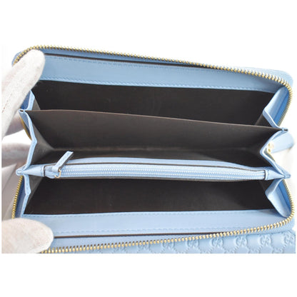GUCCI Microguccissima Leather Wallet Light Blue 449364