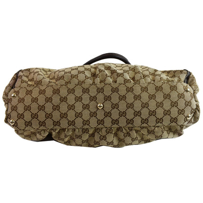 GUCCI GG Canvas Gold D Ring Tote Bag Beige/Ebony 190248