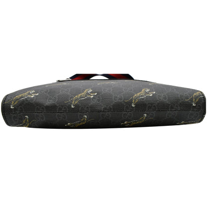 GUCCI Bestiary Tigers GG Supreme Square Messenger Bag Black 474137