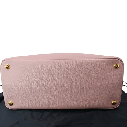 PRADA Double Handle Saffiano Leather Tote Bag Petal Pink