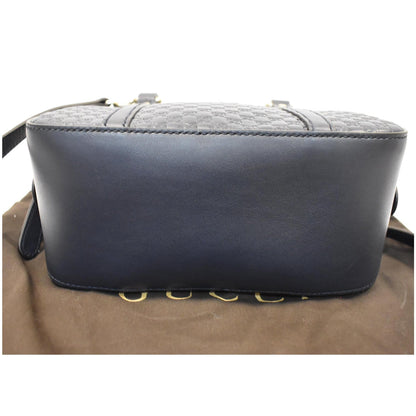 GUCCI Microguccissima Small Leather Crossbody Bag Black 510289