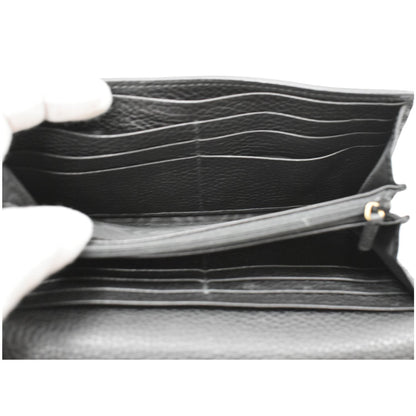 GUCCI Animalier Bee Blind For Love Leather Wallet Black 454070