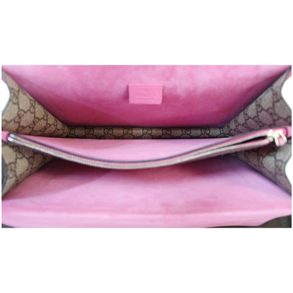 GUCCI Dionysus Embroidered Medium GG Supreme Shoulder Bag Beige