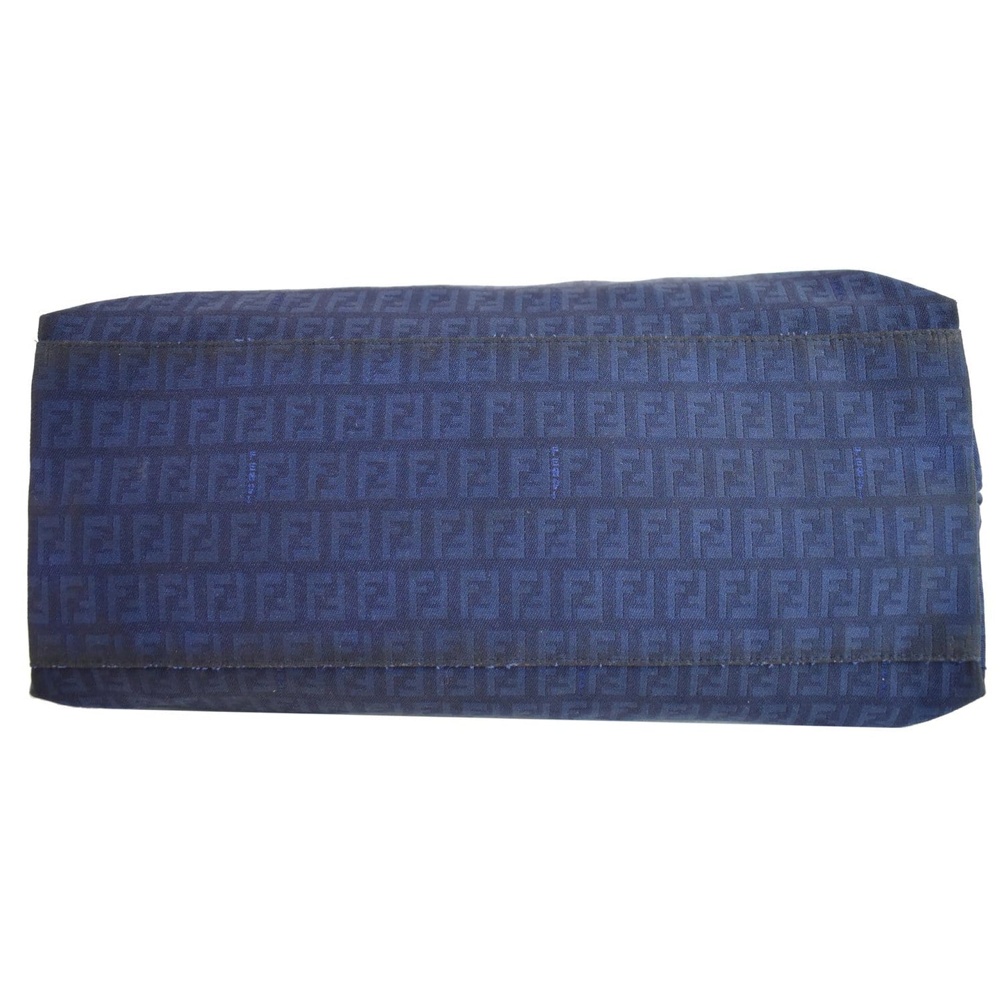 FENDI Zucchino Mamma Monogram Canvas Shoulder Bag Blue - Last Call