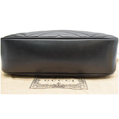 GUCCI GG Marmont Matelasse Small Leather Crossbody Bag Black