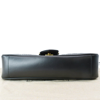 GUCCI GG Marmont Medium Matelasse Shoulder Bag Black 443496