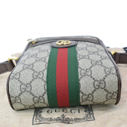 GUCCI Ophidia GG Supreme Canvas Shoulder Bag Beige 598127