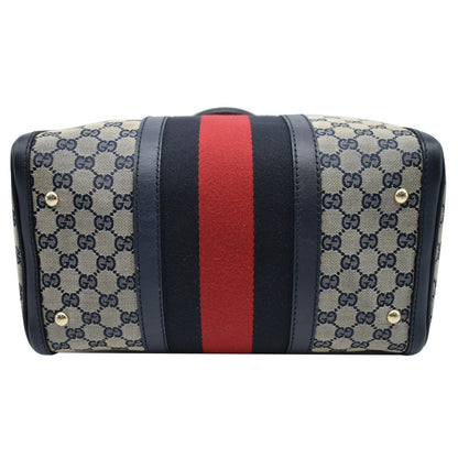 GUCCI Vintage Web Original GG Boston Bag Blue 247205