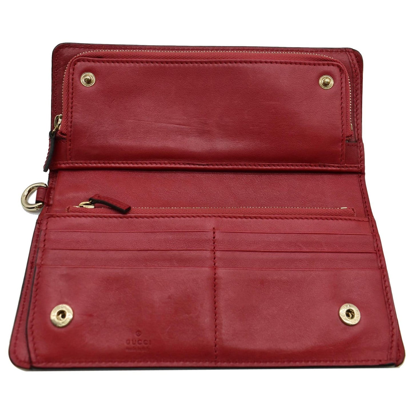 GUCCI Microguccissima Continental GG Monogram Embossed Wallet Red 256930