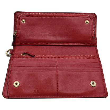 GUCCI Microguccissima Continental GG Monogram Embossed Wallet Red 256930