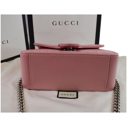 GUCCI GG Marmont Mini Top Handle Shoulder Bag Pastel Pink 547260