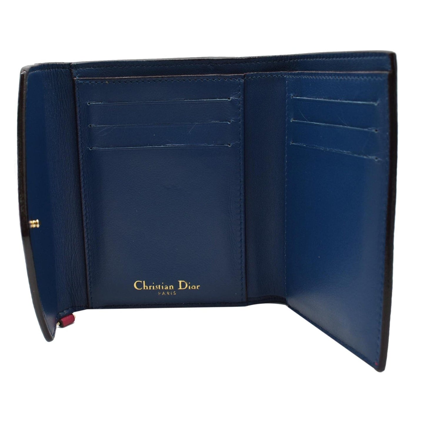 CHRISTIAN DIOR Diorissimo Compact Grained Leather Wallet Pink