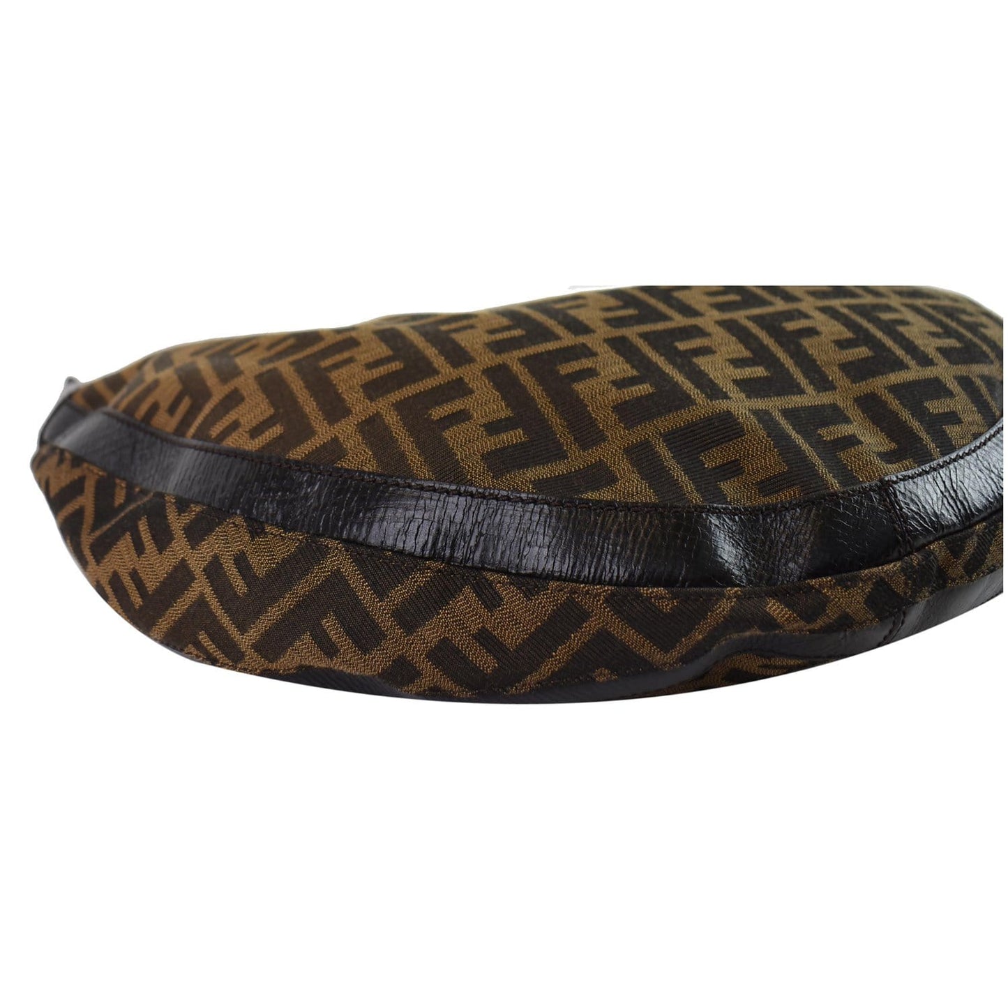 FENDI Half Moon Zucca Canvas Hobo Bag Brown