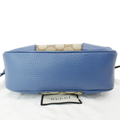 GUCCI Bree GG Canvas Leather Crossbody Bag Beige 449413